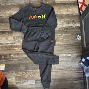 Hurley Kids Charcoal and Orange Sweatpants Set
